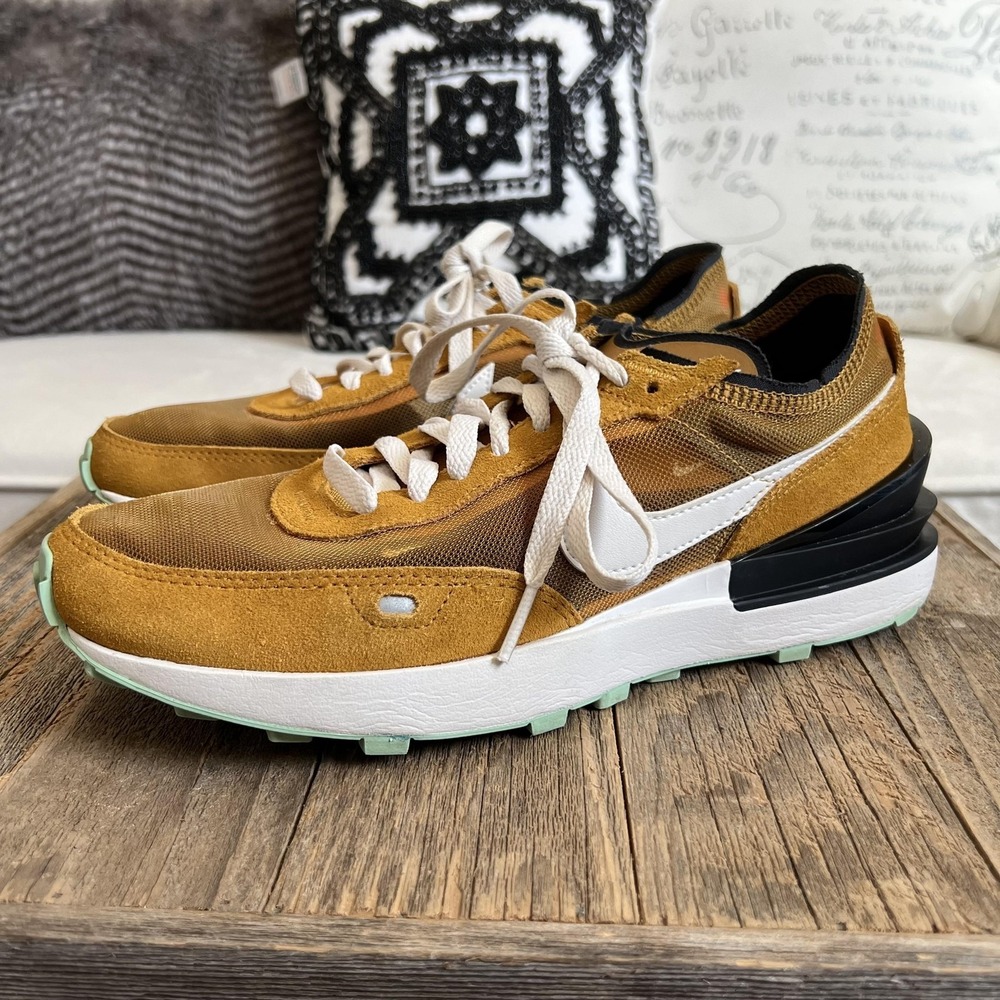 Nike Waffle One Shoes Mens Size‎ 9 Brown Suede Mesh Running Sneakers Casual